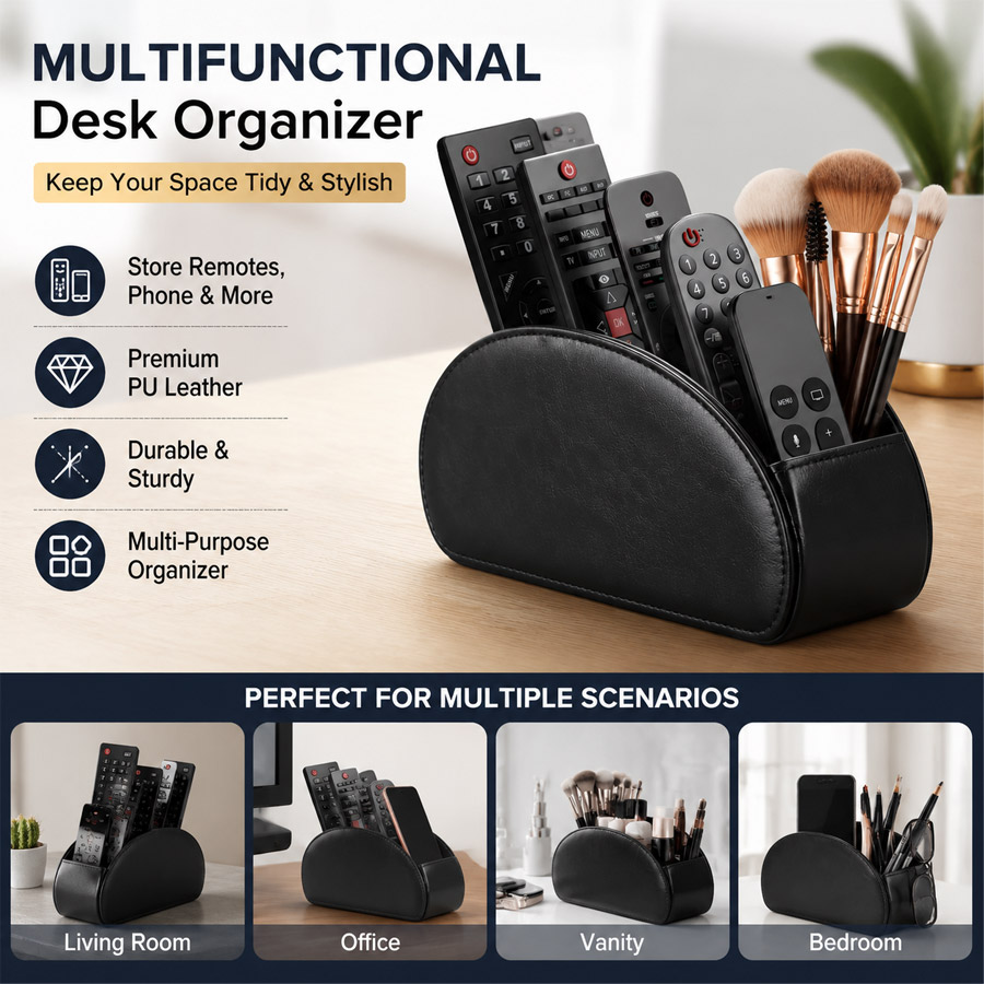 1Pc 5 Grid PU Leather Desktop  - Leatherwork Desk recension och pris