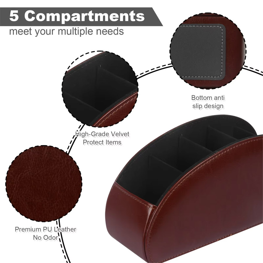 1Pc 5 Grid PU Leather Desktop  - Leatherwork Desk recension och pris