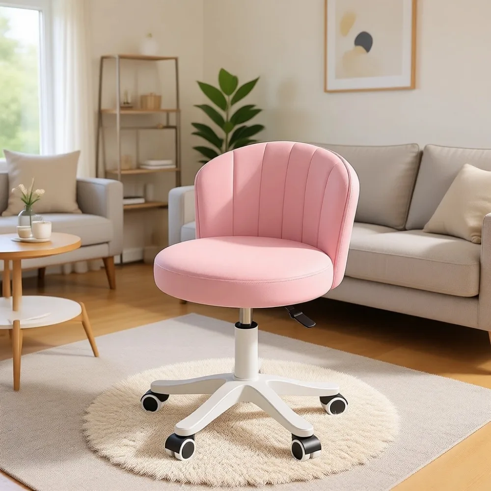 Round Rolling Desk Chair Armle - Leatherwork Desk recension och pris