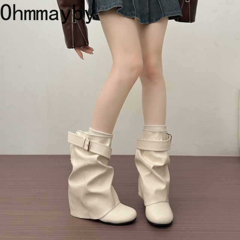 New Women Slouchy Mid Calf Lea - Belt Buckle Blank recension och pris